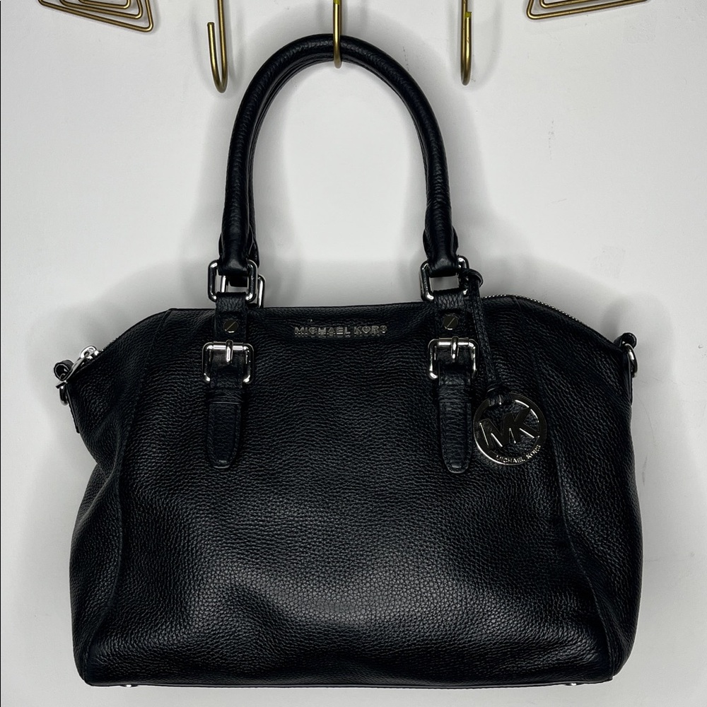 Michael Kors Black Pebbled Leather Satchel Large 15x10x6”